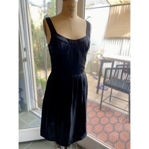 Myth and Ritual Black 100% Silk Sleeveless Midi Dress Size 8